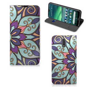 Nokia 2.3 Smart Cover Purple Flower