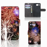 Acer Liquid Z520 Wallet Case met Pasjes Vuurwerk