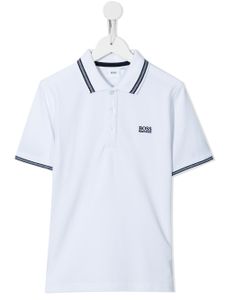 BOSS Kidswear polo à logo brodé - Blanc