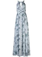 Marchesa Notte Bridesmaids robe en chiffon à dos nu - Bleu