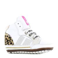 Shoesme BP21S002-B leren babyschoenen met panterprint wit