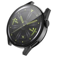 Enkay Huawei Watch GT 3 hoesje met gehard glas - 9H - 46 mm - zwart