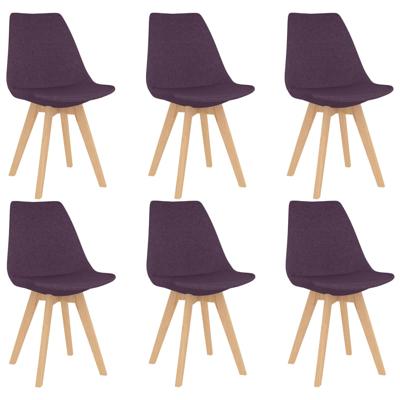 vidaXL Eetkamerstoelen 6 st stof paars vidaXL Eetkamerstoelen 6 st stof paars