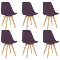 vidaXL Eetkamerstoelen 6 st stof paars