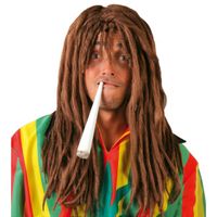 Bruine rasta carnaval pruik met dreadlocks voor heren