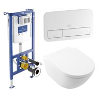 Villeroy & Boch Subway 3.0 Toiletset - zonder spoelrand - diepspoel - inbouwreservoir - twistflush - bedieningsplaat chroom glans - zitting softclose & quickrelease - ceramic+ stone white 92242700 / 92249061 / 4670T0RW - thumbnail