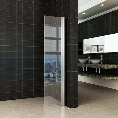 Zijwand Wiesbaden Gescharnierd 40cm Antikalk Helder Glas Chroom Profiel 10mm Veiligheidsglas Easy Clean