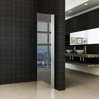 Zijwand Wiesbaden Gescharnierd 40cm Antikalk Helder Glas Chroom Profiel 10mm Veiligheidsglas Easy Clean