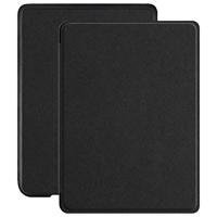 Lunso Geschikt voor Kobo Clara HD hoes (6 inch) - Vegan Saffiano Leren sleepcover - Zwart