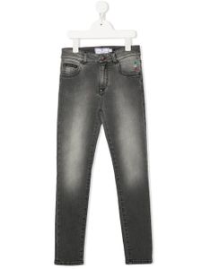 Philipp Plein Junior jean slim Hexagon à taille mi-haute - Gris