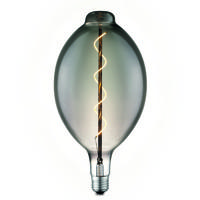 Edison Vintage LED filament lichtbron Carbon - Rook - Ovaal - Retro LED lamp - 18/18/33cm - geschikt voor E27 fitting - Dimbaar - 4W 100lm 1800K - warm wit licht