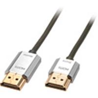 LINDY 41676 HDMI-kabel HDMI Aansluitkabel HDMI-A-stekker, HDMI-A-stekker 4.50 m Grijs 4K UHD, OFC-kabel, Rond, Afgeschermd (dubbel), Extreem dun, Vergulde - thumbnail