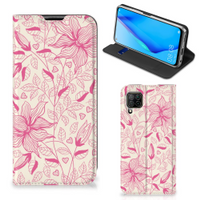 Huawei P40 Lite Smart Cover Pink Flowers