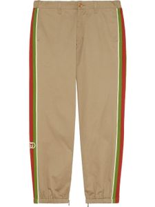 Gucci pantalon de jogging à bandes Web - Tons neutres