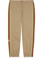 Gucci pantalon de jogging à bandes Web - Tons neutres - thumbnail