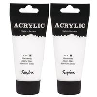 2x tubes witte acrylverf/hobbyverf op waterbasis 75 ml - thumbnail