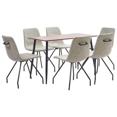 vidaXL 7-delige Eethoek kunstleer grijs vidaXL 7-delige Eethoek kunstleer grijs