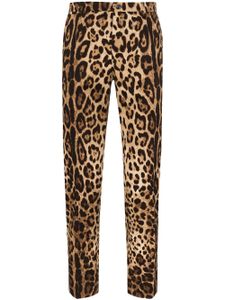 Dolce & Gabbana pantalon à imprimé léopard - Marron