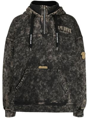 AAPE BY *A BATHING APE® Hoodie met geborduurd logo - Zwart