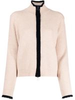 b+ab cardigan nervuré à fermeture zippée - Rose