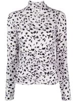 Patrizia Pepe abstract-print long-sleeve T-shirt - Noir