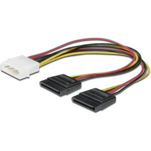 Digitus Computer, HDD, Schijf, Stroom Kabel [1x IDE-stroomstekker 4-polig - 2x SATA-stroombus] 0.20 m Geel, Rood, Zwart