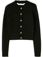 Palm Angels curved-logo wool-blend cardigan - Noir