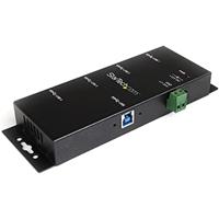 StarTech.com 4-poorts USB 3.0 hub - Industriële USB-A hub van metaal met ESD en overspanningsbeveiliging - DIN-rails/wand/tafelmontage mogelijk - TAA-CONFORM - USB expander hub (ST4300USBM)