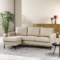 Haluta - Hoekbank Dylan - 200 x 133 x 80 cm - Beige - Links