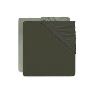 Jollein hoeslaken jersey 60 x 120 cm Ash Green/Leaf Green (2-pack) Maat