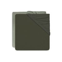 Jollein hoeslaken jersey 60 x 120 cm Ash Green/Leaf Green (2-pack) Maat