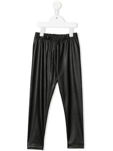 Philosophy Di Lorenzo Serafini Kids pantalon en cuir artificiel à logo brodé - Noir