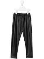 Philosophy Di Lorenzo Serafini Kids pantalon en cuir artificiel à logo brodé - Noir