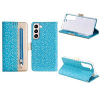 Kantpatroon Samsung Galaxy S22+ 5G Portemonnee Hoesje - Blauw