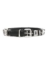 Ermanno Scervino ceinture en cuir à ornements en cristal - Noir