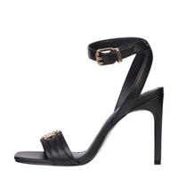 Tommy Hilfiger Padded High Heel Sandal leren sandalettes zwart