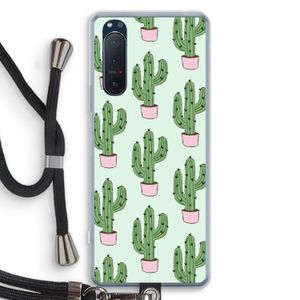 Cactus Lover: Sony Xperia 5 II Transparant Hoesje met koord