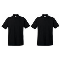 2-Pack maat M zwart poloshirt / polo t-shirt premium van katoen voor heren