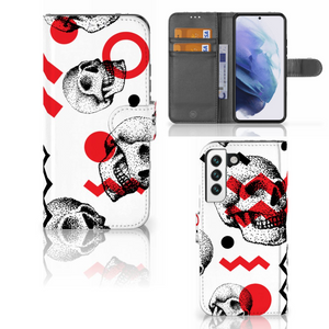 Telefoonhoesje met Naam Samsung Galaxy S22 Skull Red