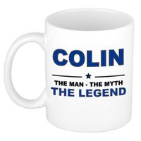 Naam cadeau mok/ beker Colin The man, The myth the legend 300 ml   -