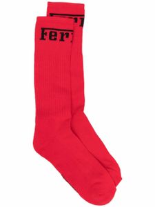 Ferrari chaussettes à logo imprimé - Rouge