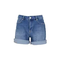 Selected SLFSILLA MW MEDI BLUE FOL UP DNM SH casual short dames - thumbnail