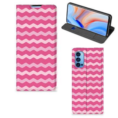OPPO Reno4 Pro 5G Hoesje met Magneet Waves Pink