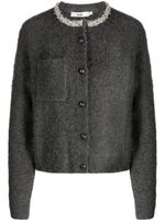 b+ab cardigan à ornements de perles artificielles - Gris