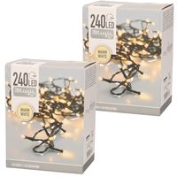 2x stuks LED kerstverlichting warm wit 240 lampjes   -