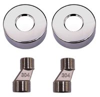 Sub Be fresh round S-koppeling 1/2"x 3/4" met rozet 6 cm 2st, chroom - thumbnail