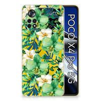 Xiaomi Poco X4 Pro 5G TPU Case Orchidee Groen - thumbnail