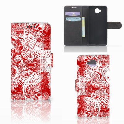 Telefoonhoesje met Naam Microsoft Lumia 650 Angel Skull Rood Telefoonhoesje met Naam Microsoft Lumia 650 Angel Skull Rood