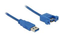 Delock USB-kabel USB 3.2 Gen1 (USB 3.0 / USB 3.1 Gen1) USB-A stekker, USB-A bus 1.00 m Blauw 85112 - thumbnail