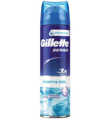 Gillette Series Sensitive Cool Scheerschuim Voor Mannen 250 ml Gillette Series Sensitive Cool Scheerschuim Voor Mannen 250 ml